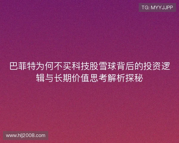 巴菲特为何不买科技股雪球背后的投资逻辑与长期价值思考解析探秘
